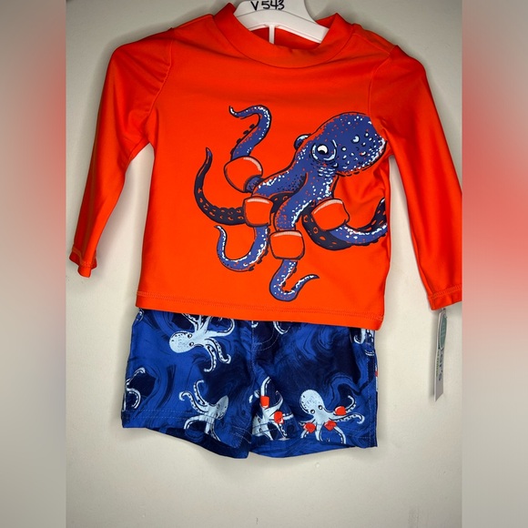 Carter's Other - Carters Red and Blue Octopus Rashguard Set size 12M SKU A14